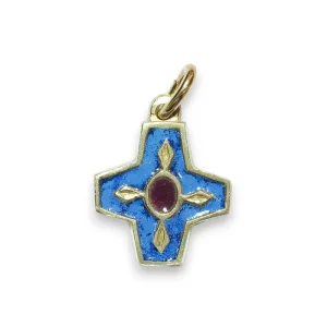 Croix de naissance, motif médiéval, bijou bébé – 2 cm – N73