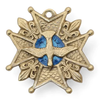 Croix de l’ordre du Saint-Esprit et fleurs de lys – 8 cm – 0208