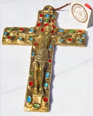Crucifix – Bronze émaillé – 15 cm – 045
