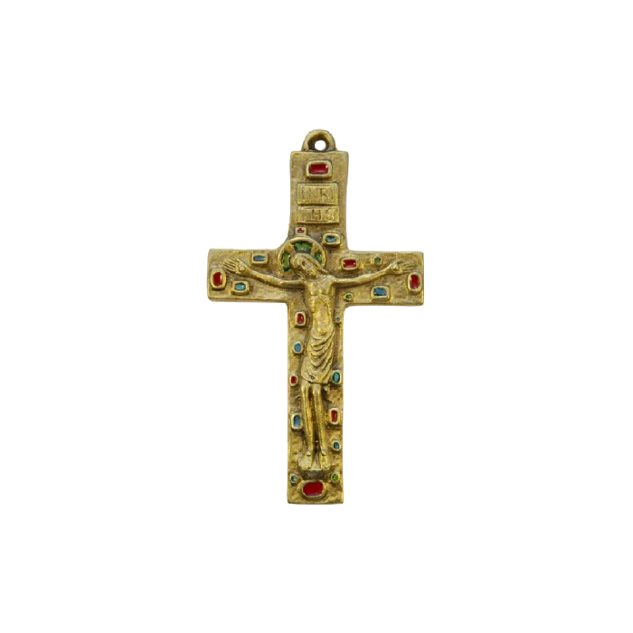 Crucifix roman – Bronze émaillé – 14,5 cm – 046