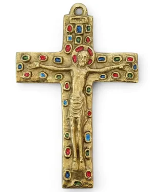Crucifix – Bronze émaillé – 15 cm – 045