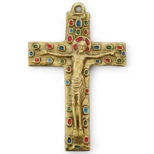 Crucifix – Bronze émaillé – 15 cm – 045