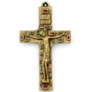 Crucifix roman – Bronze émaillé – 14,5 cm – 046