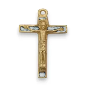 Crucifix mural ou pendentif avec Christ sur croix latine – 7,5 cm – 290