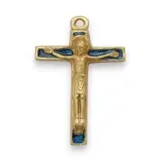 Crucifix croix latine bleue