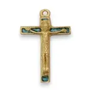 Crucifix croix latine verte