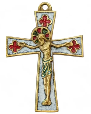 Crucifix médiéval sur croix pattée et quadrilobes – 11,5 cm – 0136