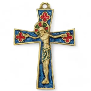 Crucifix médiéval sur croix pattée et quadrilobes – 11,5 cm – 0136