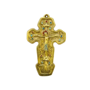 Crucifix mural, objet de culte médiéval, art liturgique – 17 cm – 063