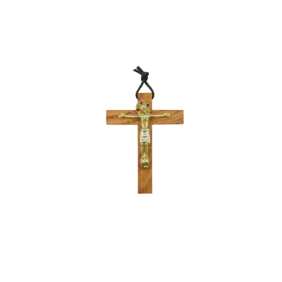 Christ Bronze émaillé sur croix bois ou croix d’aube – 10 cm – 210