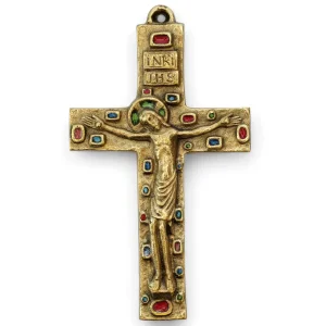 Crucifix roman – Bronze émaillé – 14,5 cm – 046