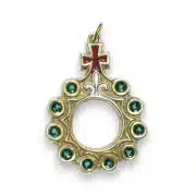 Dizainier fleur de lys en pendentif - 5,8 cm – 0134 vert