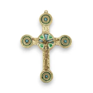 Grand crucifix sur croix murale, croix pommée – 19 cm – 074-90