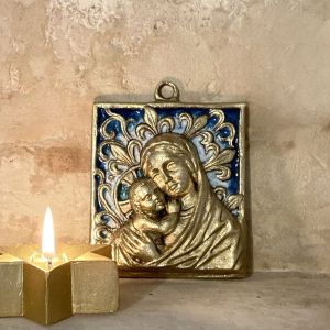 Icône en bronze Vierge Marie
