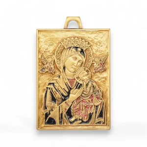 Médaille Notre-Dame du Perpétuel Secours, icône miraculeuse – 3,5 x 5,5 cm – 0110BIS