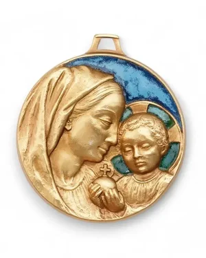 Médaillon de naissance Vierge à l’enfant – 5,5 cm – 0180