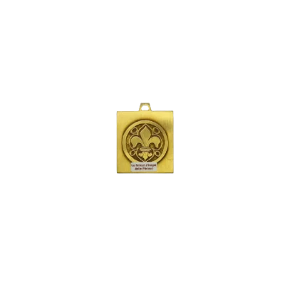 Médaille de berceau Vierge à l’Enfant et Fleur de Lys – 4,2 x 5,5 cm – 0128BIS