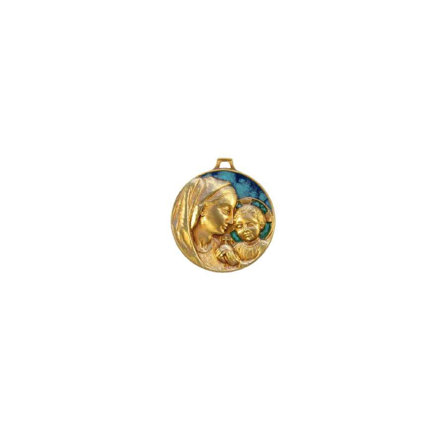 Médaillon de naissance Vierge à l’enfant – 5,5 cm – 0180