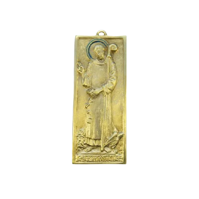 Plaque de saint Benoît en bronze émaillé – 7 x 16,5 cm –  0220