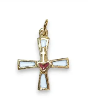 Sacré-Coeur, croix en pendentif, bijou religieux – 2 cm – 0155