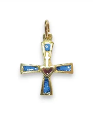Sacré-Coeur, croix en pendentif, bijou religieux – 2 cm – 0155