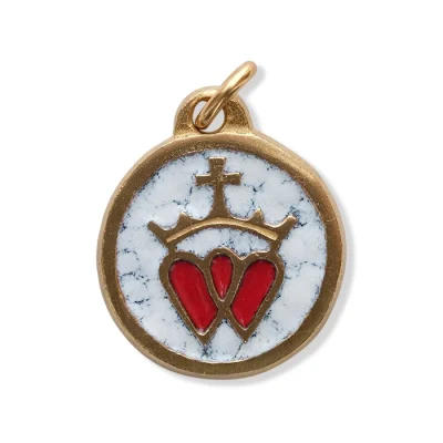 Médaillon double Coeurs vendéens couronnés – 2,5 cm – 0142