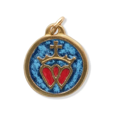 Médaillon double Coeurs vendéens couronnés – 2,5 cm – 0142