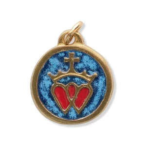 Médaillon double Coeurs vendéens couronnés – 2,5 cm – 0142