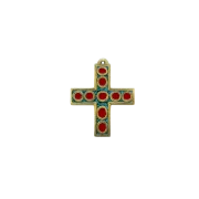 Croix murale neuf cabochons – 9,5 cm – 936 vert - Les Tailleurs d'Images