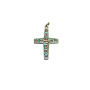 Bijou communion croix émaux – 4,5 cm – 770 vert_- Les Tailleurs d'Images