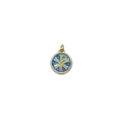 Chrisme pendentif, médaillon – 2,5 cm – 0143 bleu