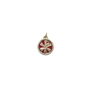 Chrisme pendentif, médaillon – 2,5 cm – 0143 rouge_Mesa de trabajo 1