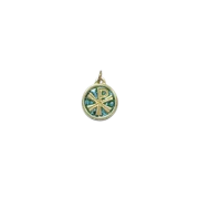 Chrisme pendentif, médaillon – 2,5 cm – 0143 vert