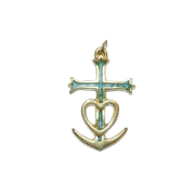 Croix de Camargue, pendentif – 6,5 cm – 869 VERT - Les Tailleurs d'Images