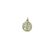 Croix de Jérusalem en médaillon, bijou religieux – 2 cm – 091 - BLANC - Les Tailleurs d'Images