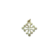 Croix occitane en bronze émaillé - 3,8 cm - 0200 blanc | Les Tailleurs d'Images