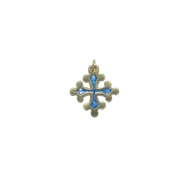Croix occitane en bronze émaillé - 3,8 cm - 0200 bleu | Les Tailleurs d'Images