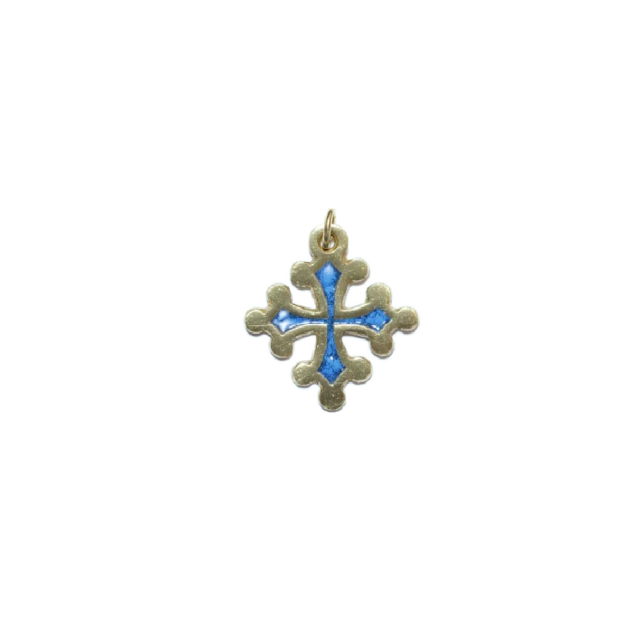 Croix occitane en bronze émaillé – 3,8 cm – 0200