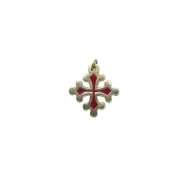 Croix occitane en bronze émaillé - 3,8 cm - 0200 rouge | Les Tailleurs d'Images