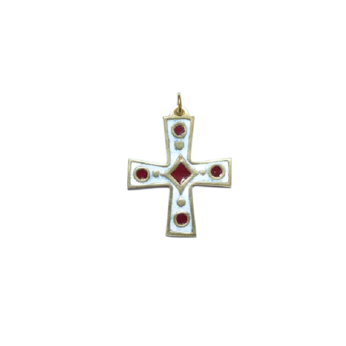 Motif Géométrique sur pendentif croix – 4,7 cm – 940