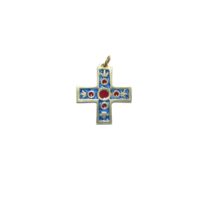 Fleur de Lys sur pendentif croix, bijou médiéval religieux – 4,3 cm – 938