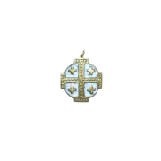 Médaille Croix de Jérusalem, bijou religieux – 5,5 cm – 876 BLANC - Les Tailleurs d'Images