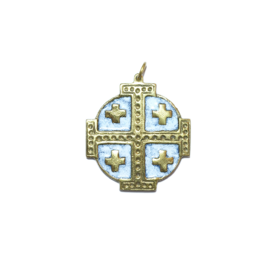 Médaille Croix de Jérusalem, bijou religieux – 5,5 cm – 876 BLANC - Les Tailleurs d'Images