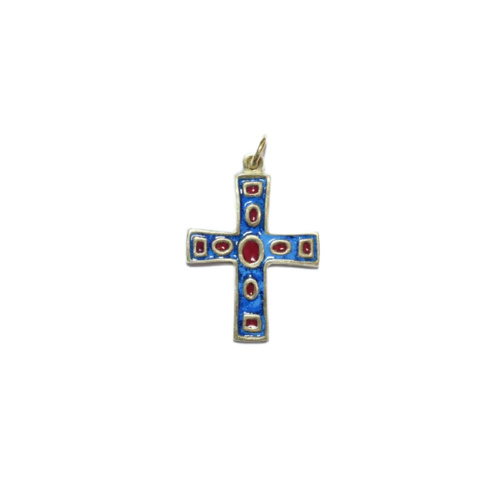 Pendentif communion croix et émaux – 4,5 cm – 780