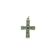 Pendentif communion croix et émaux