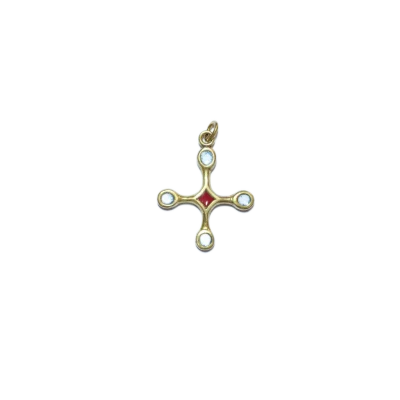 Pendentif croix pommelée, bijou religieux – 3,9 cm – B4