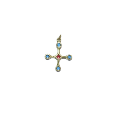 Pendentif croix pommelée, bijou religieux – 3,9 cm – B4