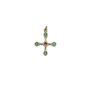 Pendentif croix pommelée, bijou religieux – 3,9 cm – B4 VERT_- Les Tailleurs d'Images