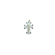 Pendentif crucifix sur croix médiévale – 3,2 cm – 0197 bleu-blanc | Les Tailleurs d'Images