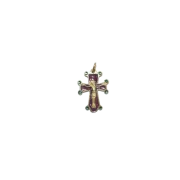 Pendentif crucifix sur croix médiévale – 3,2 cm – 0197 rouge | Les Tailleurs d'Images